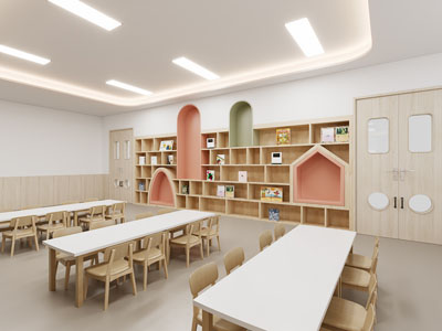 现代幼儿园图书馆 阅览室3d模型 现代幼儿园图书馆 阅览室