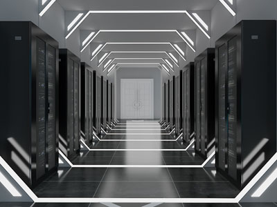 现代服务器机房3d模型 现代服务器机房