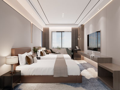 现代酒店客房3d模型 现代酒店客房