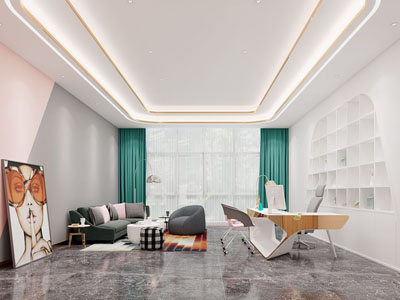 现代轻奢董事长 总经理办公室3d模型 现代轻奢董事长 总经理办公室