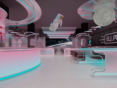 后现代酒吧3d模型 后现代酒吧