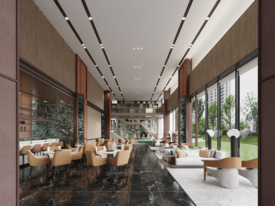 现代售楼处洽谈接待区3d模型 现代售楼处洽谈接待区