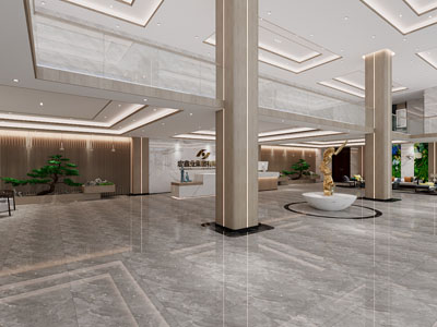 新中式企业大堂前台接待3d模型 新中式企业大堂前台接待