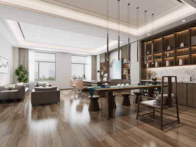 新中式董事长 总经理办公室3d模型 新中式董事长 总经理办公室