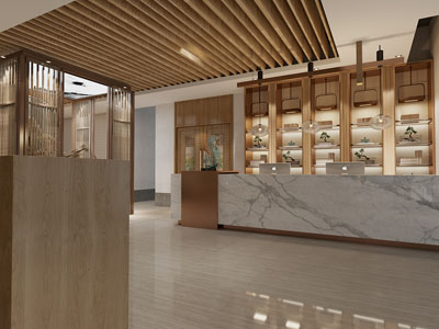 新中式饭店餐馆前台接待3d模型 新中式饭店餐馆前台接待