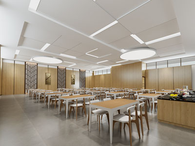 新中式自助餐厅3d模型 新中式自助餐厅