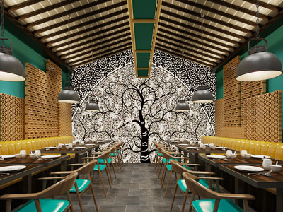 东南亚饭店餐馆3d模型 东南亚饭店餐馆