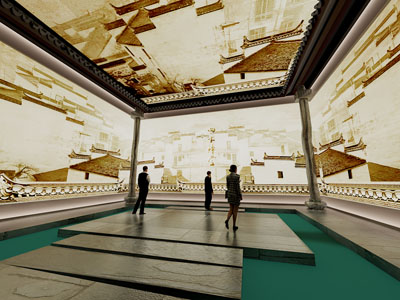 现代古建展厅展览3d模型 现代古建展厅展览