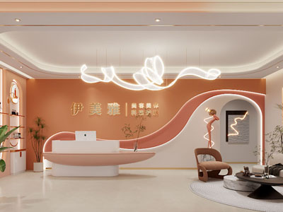 现代美容院大堂前台接待3d模型 现代美容院大堂前台接待