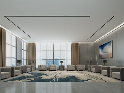 新中式贵宾室 接待厅3d模型 新中式贵宾室 接待厅