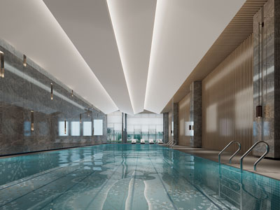 现代室内游泳馆3d模型 现代室内游泳馆