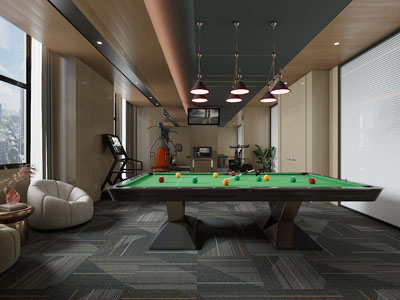 现代台球室 休闲区3d模型 现代台球室 休闲区