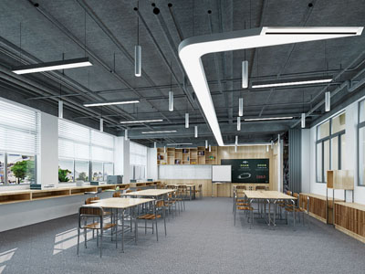 工业风loft培训教室3d模型 工业风loft培训教室