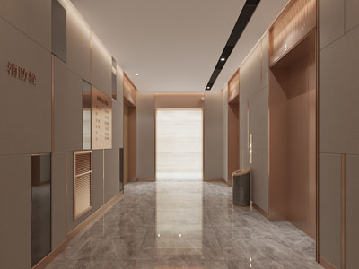现代电梯间3d模型 现代电梯间