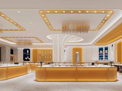 现代老凤祥珠宝首饰专卖店 专柜3d模型 现代老凤祥珠宝首饰专卖店 专柜