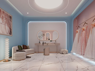 现代轻奢婚纱新娘化妆间3d模型 现代轻奢婚纱新娘化妆间