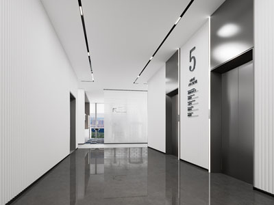 现代电梯间3d模型 现代电梯间