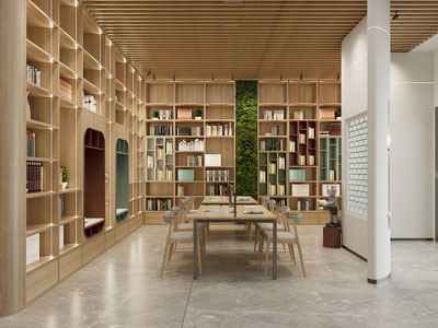 北欧书吧 图书馆 阅览室3d模型 北欧书吧 图书馆 阅览室