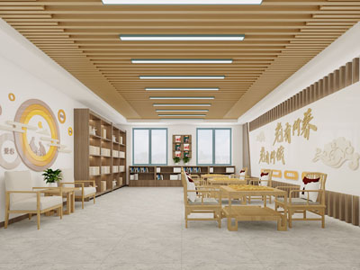 新中式棋牌室 老年活动中心3d模型 新中式棋牌室 老年活动中心