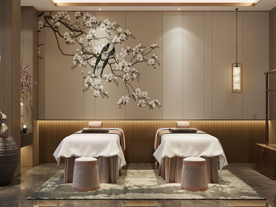 新中式美容按摩店3d模型 新中式美容按摩店