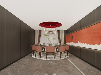 新中式酒店包厢包间3d模型 新中式酒店包厢包间