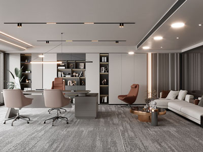 现代董事长 总经理办公室3d模型 现代董事长 总经理办公室