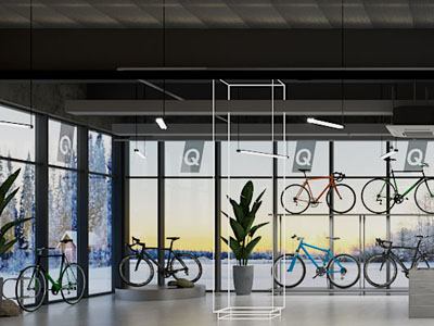 工业风loft自行车专卖店3d模型 工业风loft自行车专卖店