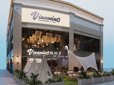 现代露营餐厅 咖啡厅 咖啡馆门头