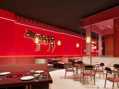 新中式饭店餐馆 火锅店3d模型 新中式饭店餐馆 火锅店