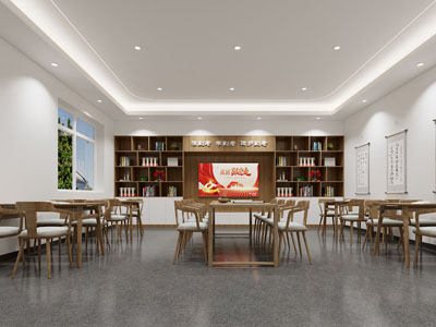 新中式书吧 阅览室 图书馆