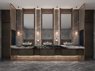 新中式公共卫生间 洗手间