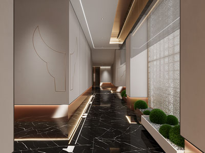 新中式酒店过道