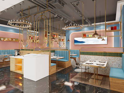 现代轻奢饭店餐馆 就餐区