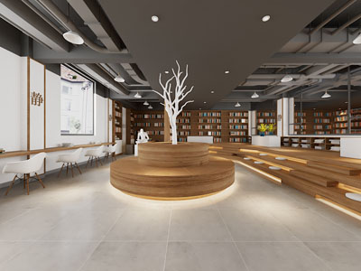 工业风loft图书馆 书吧 阅览室