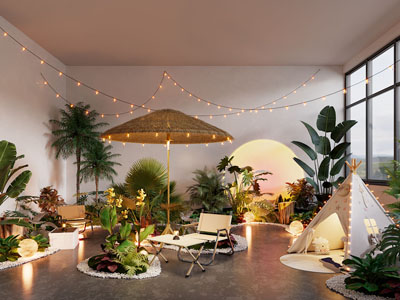 现代营地景观园艺小品 休闲区