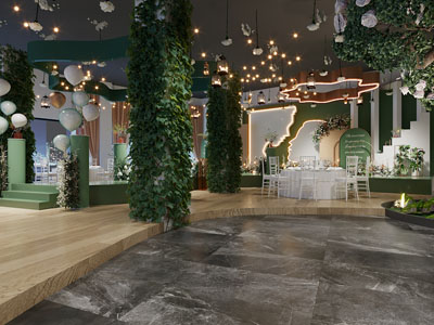 现代花园主题饭店餐馆