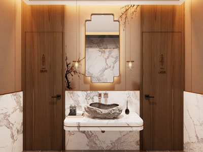 新中式公共卫生间 洗手间