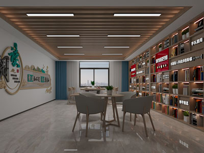 新中式图书馆 阅览室 书吧