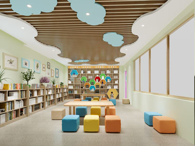 现代幼儿园阅览室 图书馆