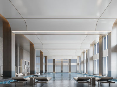 现代室内游泳馆3d模型 现代室内游泳馆