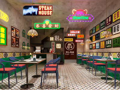 工业风loft饭店餐馆