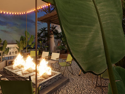 现代营地 篝火 休闲椅子