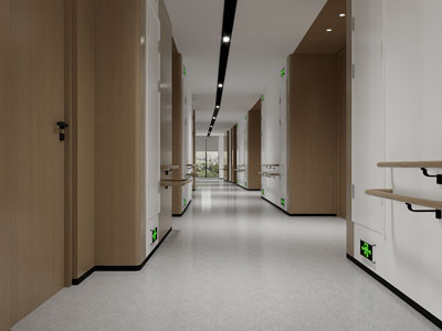 现代医院病房楼过道