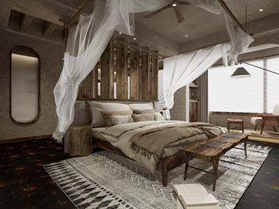 侘寂风民宿客房