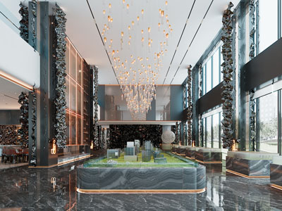 现代售楼处 大厅大堂