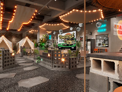 侘寂风营地饭店餐馆 就餐区