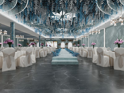 现代酒店婚庆宴客厅 就餐区