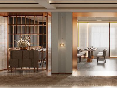 现代饭店餐馆 门头