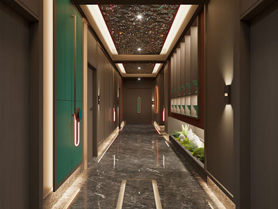 新中式酒店过道