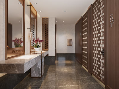 新中式公共卫生间 洗手间